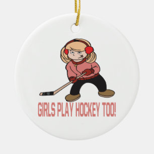 Ornement En Céramique Hockey de jeu de filles aussi