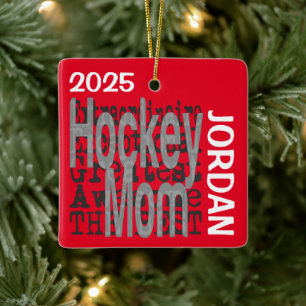 Ornement En Céramique Hockey Maman Extraordinaire CUSTOM