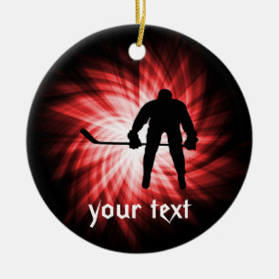 Ornement En Céramique Hockey rouge