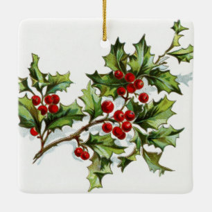 Ornement En Céramique HollyBerries20150801