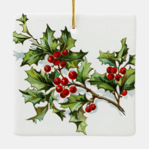 Ornement En Céramique HollyBerries20150802