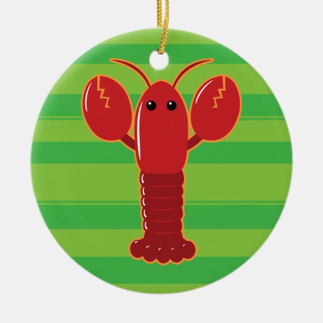 Ornement En Céramique Homard mignon (Devant)
