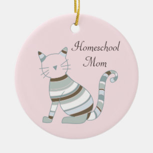 Ornement En Céramique Homeschool Maman Chat Thème