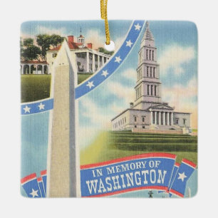 Ornement En Céramique Hommage à la mémoire de Washington