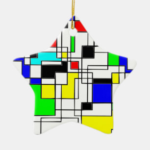 Ornement En Céramique Hommage Random Carré À Mondrian