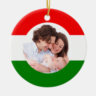 Ornement En Céramique Honhongrois Noël Hongrie Drapeau