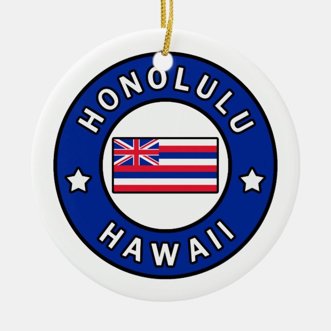 Ornement En Céramique Honolulu Hawaii (Devant)