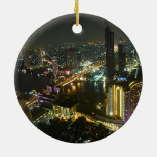 Ornement En Céramique Horizon de Bangkok la nuit