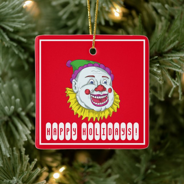 Ornement En Céramique Horreur clown effrayant (Arbre)