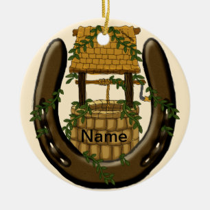 Ornement En Céramique Horseshoe Wishing well