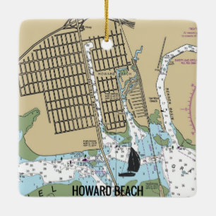 Ornement En Céramique Howard Beach New York City Chart