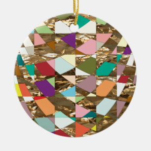 Ornement En Céramique Huile d'or couleur Abstraite
