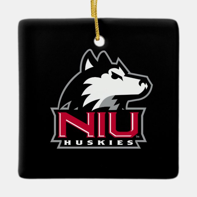 Ornement En Céramique Huskies (Devant)