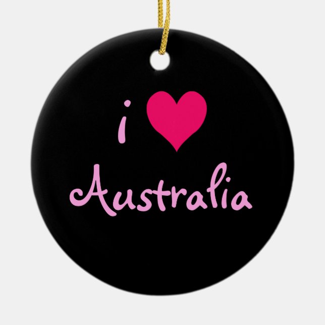 Ornement En Céramique I Heart Australie (Devant)