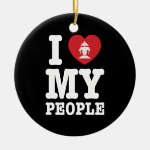 Ornement En Céramique I Heart (Love) Erawan My Lao People