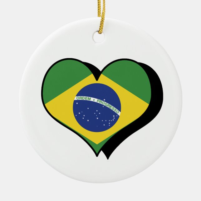 Ornement En Céramique I Love Brazil Ornament (Devant)