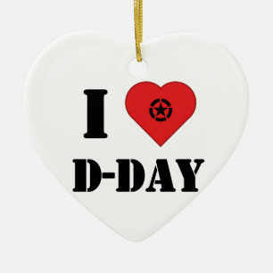 Ornement En Céramique I love D-day