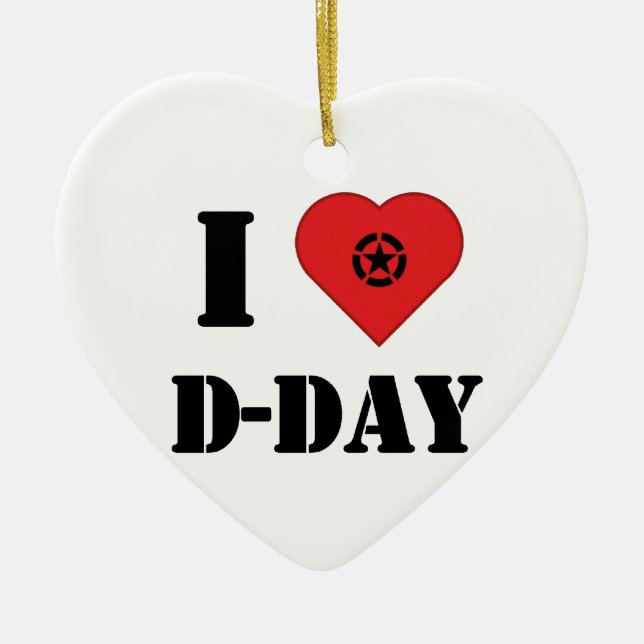 Ornement En Céramique I love D-day (Devant)