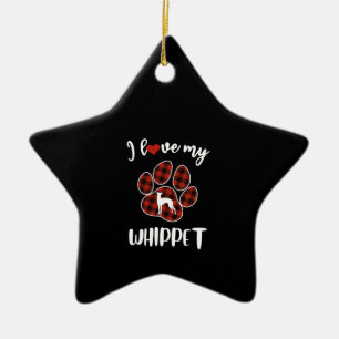 Ornement En Céramique I Love My Whippet Valentine Dog Lover