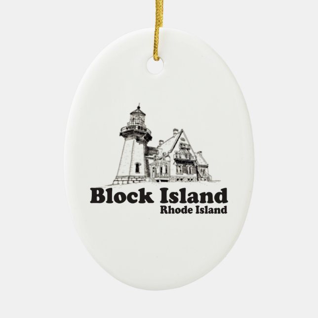 Ornement En Céramique Île de Block (Devant)
