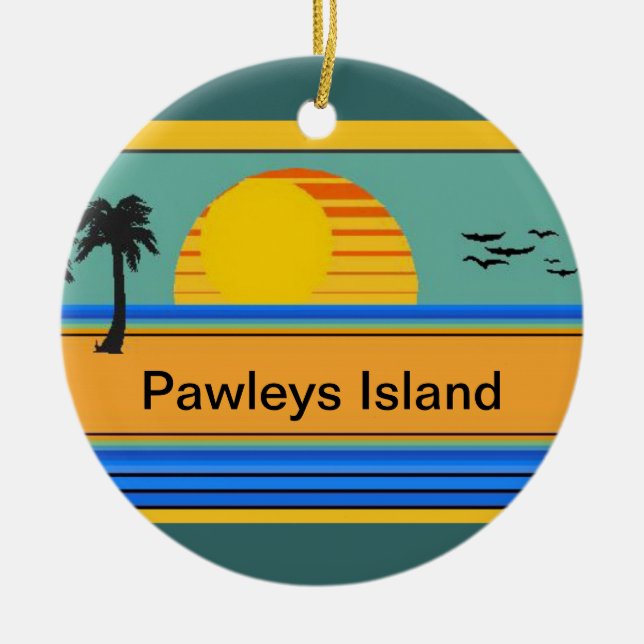 Ornement En Céramique Île de Pawleys, Sc (Devant)