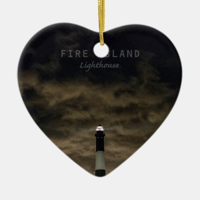 Ornement En Céramique Île NY. du feu (Devant)