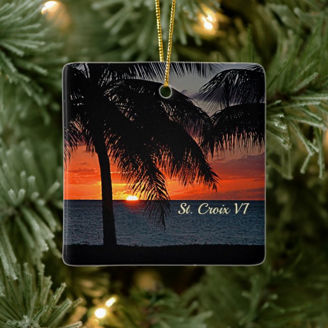 Ornement En Céramique Îles Vierges américaines Sunset St. Croix USVI Noë (Arbre)