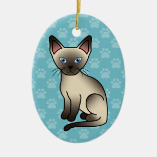 Ornement En Céramique Illustration de chat de race Siamois pointe chocol