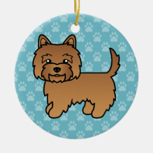 Ornement En Céramique Illustration de chien cartoon Cairn Terrier rouge