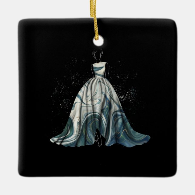 Ornement En Céramique Illustration de mode de robe de soirée # (Devant)
