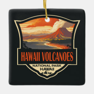 Ornement En Céramique Illustration du parc national des volcans d'Hawaii