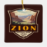 Illustration du parc national Zion Insigne rétro
