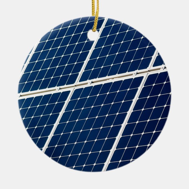 Ornement En Céramique Image amusante d'un panneau solaire (Devant)