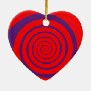 Ornement En Céramique image de spirale hypnotique rouge
