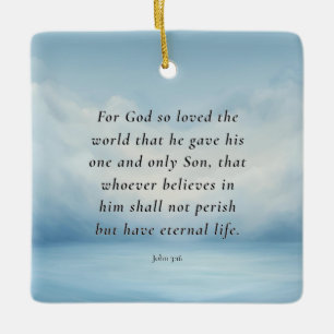 Ornement En Céramique Image du verset biblique Jean 3:16