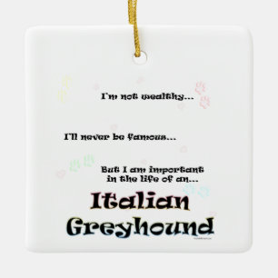 Ornement En Céramique Important pour mon Greyhound italien