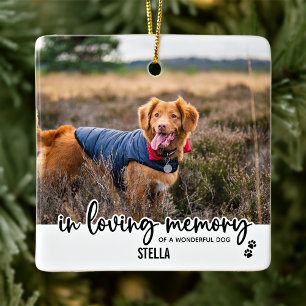 Ornement En Céramique In Love Memory - Custom Dog Photo Pet Memorial