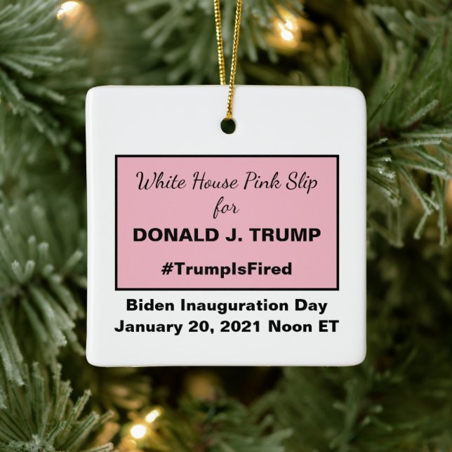 Ornement En Céramique Inauguration de Trump à la Maison Blanche (Arbre)