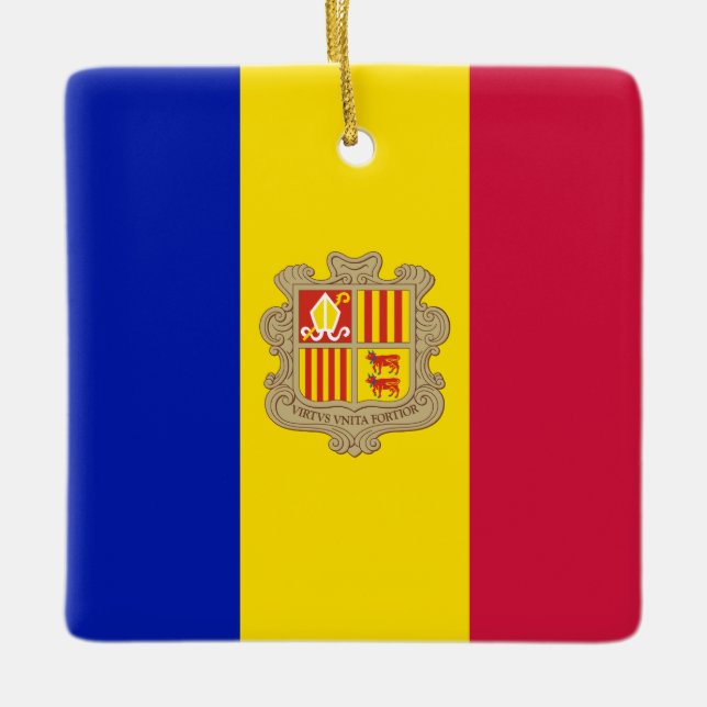 Ornement En Céramique Indicateur Andorre (Devant)