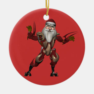 Ornement En Céramique Industrie Robot Santa Claus