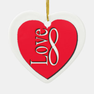 Ornement En Céramique Infini d'amour, personnalisé