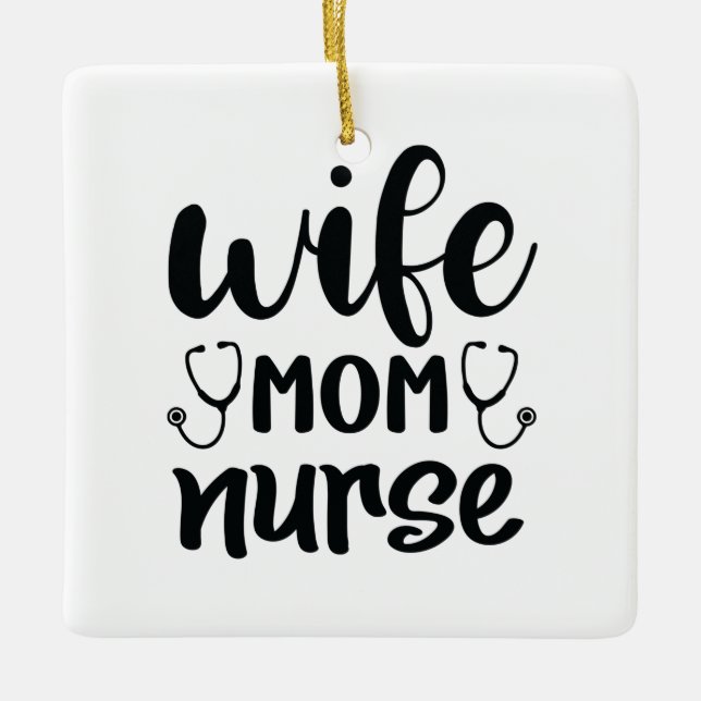 Ornement En Céramique Infirmière Cadeau Femme Maman Infirmière (Devant)