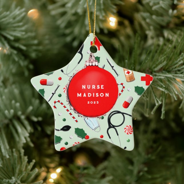 Ornement En Céramique Infirmière Noël Collectif Ornament en céramique (Arbre)