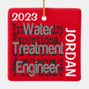 Ornement En Céramique Ingénieur de traitement d'eau Extraordinaire CUSTO