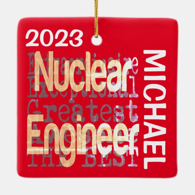 Ornement En Céramique Ingénieur nucléaire Extraordinaire CUSTOM (Dos)