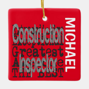 Ornement En Céramique Inspecteur de construction Extraordinaire CUSTOM
