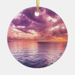 Ornement En Céramique Inspiration du coucher de soleil sur l'océan