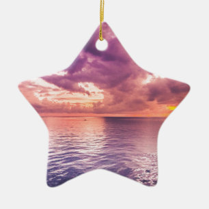 Ornement En Céramique Inspiration du coucher de soleil sur l'océan