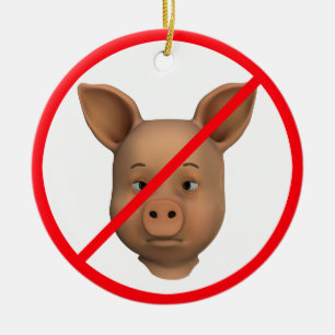 Ornement En Céramique Interdit Aux Cochons