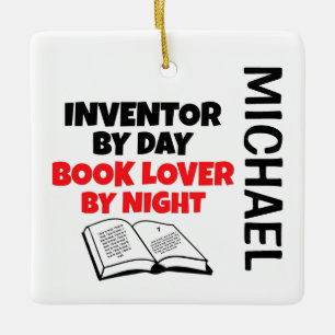 Ornement En Céramique Inventeur aime lire PERSONNALISÉ